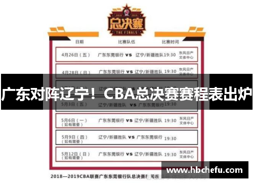 广东对阵辽宁！CBA总决赛赛程表出炉